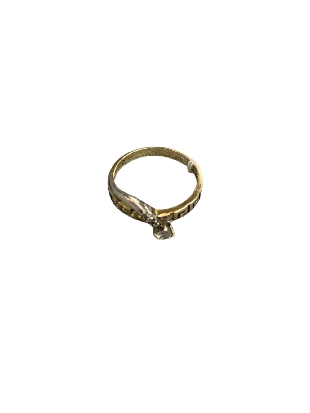 Two-Tone Gold and Silver Solitaire Ring with Center Stone